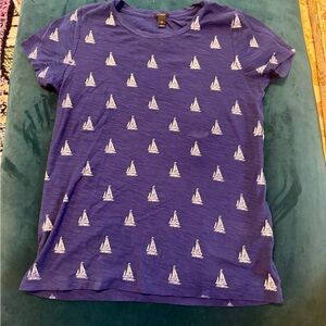 Blue T-Shirt with Sailboat Print